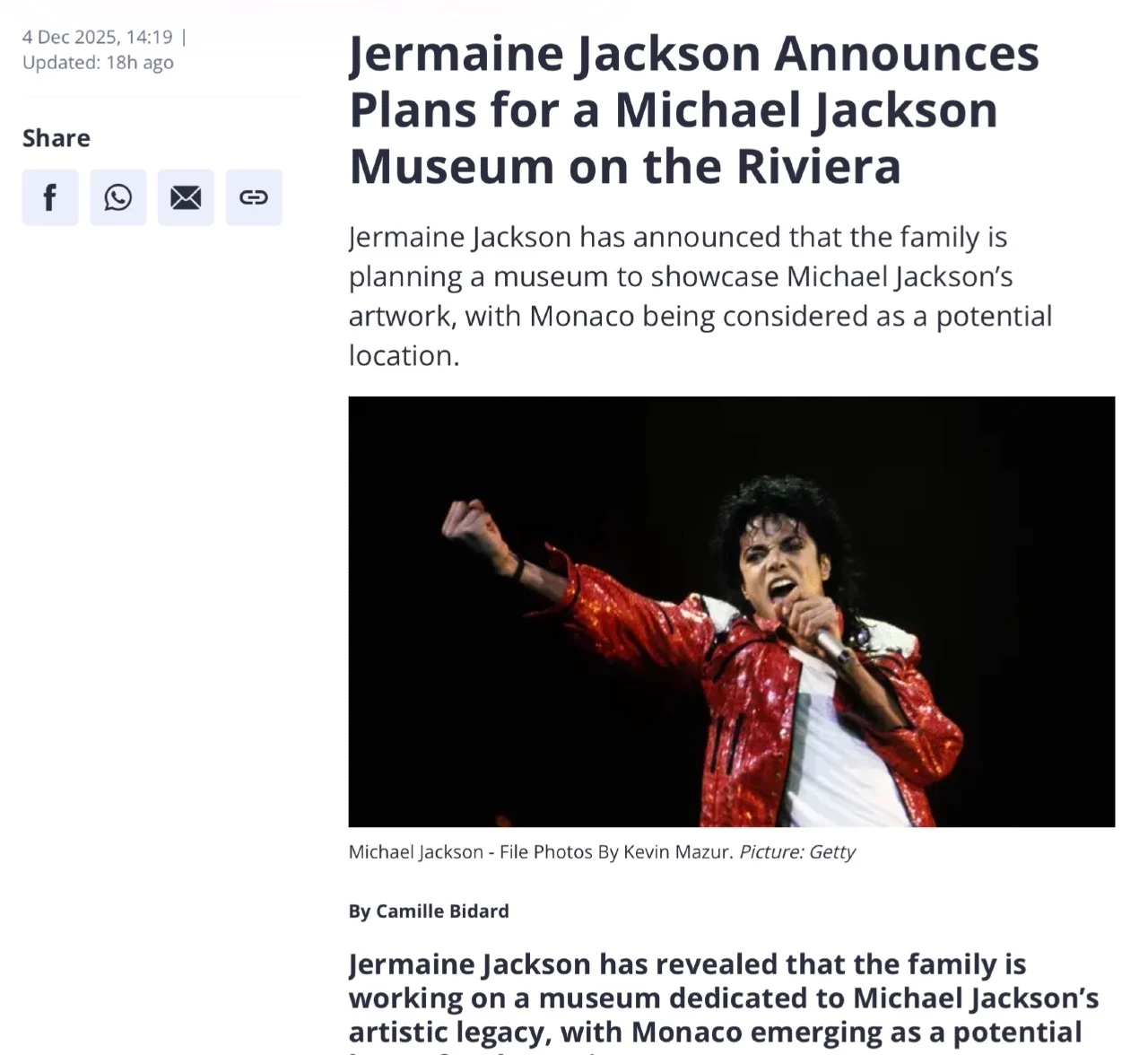 Jermaine Jackson Announces Plans for a Michael Jackson Museum on the Riviera