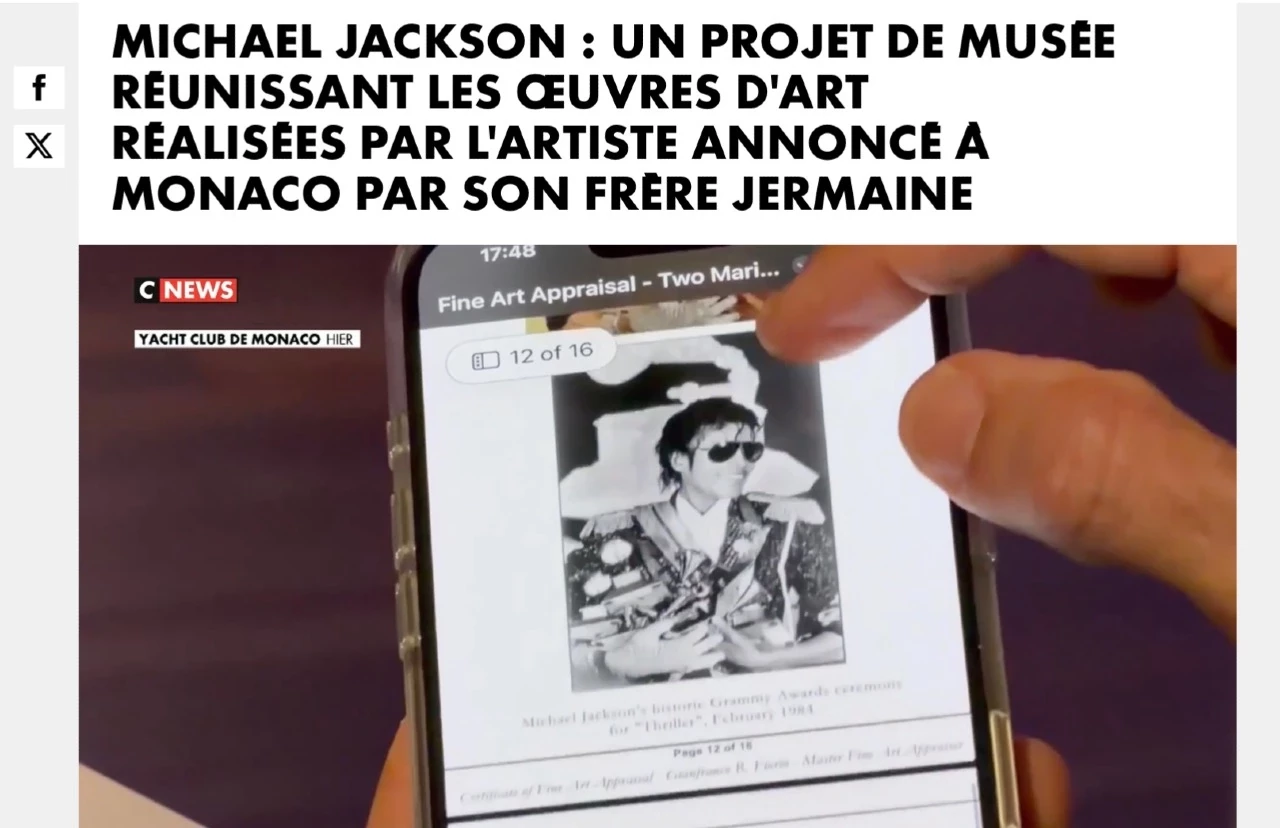 MICHAEL JACKSON : UN PROJET DE MUSÉE RÉUNISSANT LES ŒUVRES D’ART RÉALISÉES PAR L’ARTISTE ANNONCÉ À MONACO PAR SON FRÈRE JERMAINE