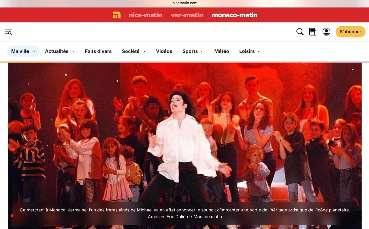 Un musée Michaël Jackson sur la Côte d’Azur ? Son frère aîné à Monaco ce mercredi pour annoncer le désir de sa famille d’ouvrir un lieu dédié aux œuvres du Roi de la pop