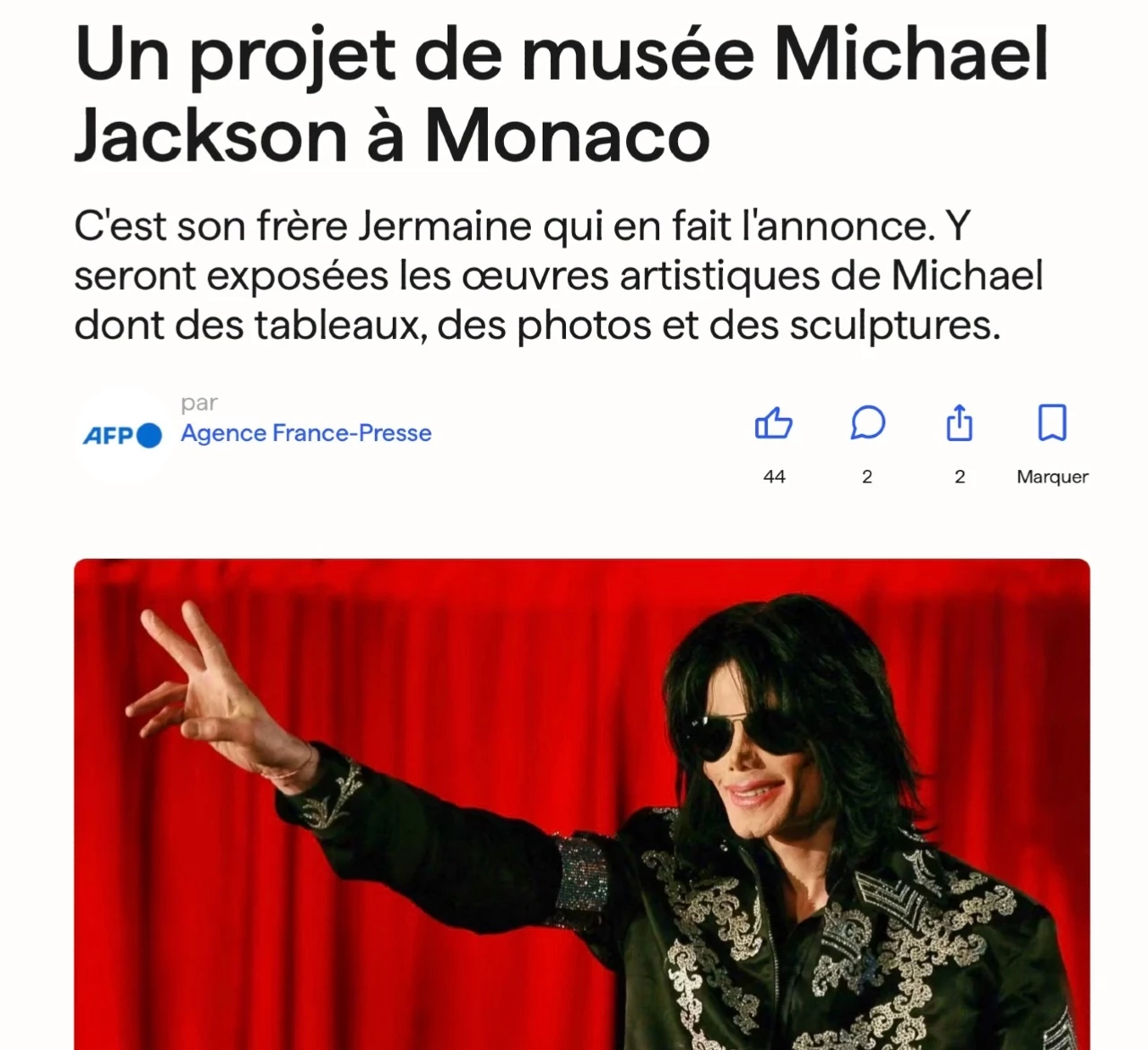 Un projet de musée Michael Jackson à Monaco
