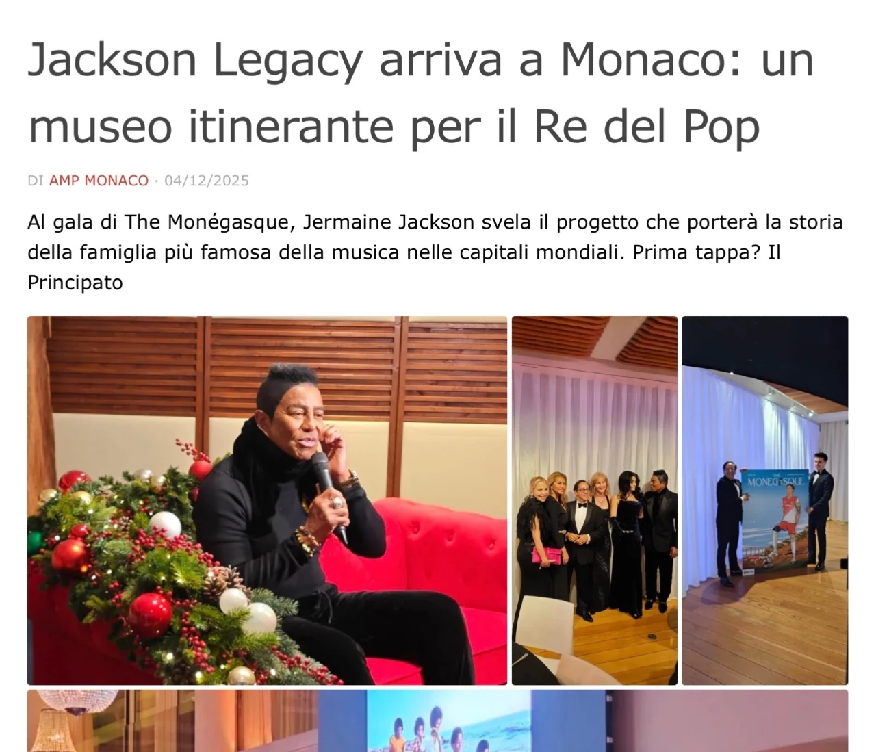 Jackson Legacy arriva a Monaco: un museo itinerante per il Re del Pop