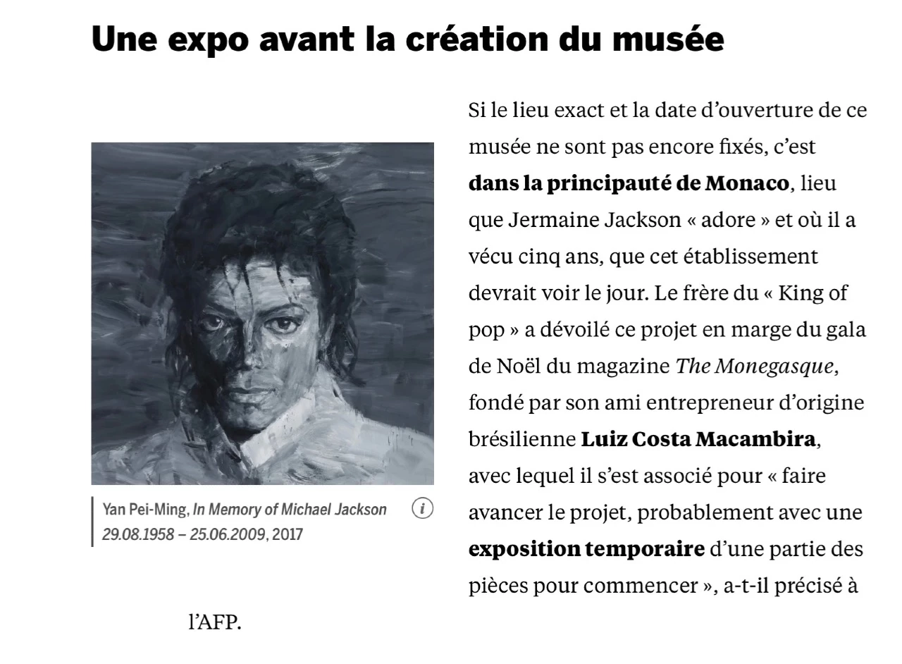« Michael Jackson était aussi un peintre incroyable » : un musée dédié au roi de la pop bientôt à Monaco ?