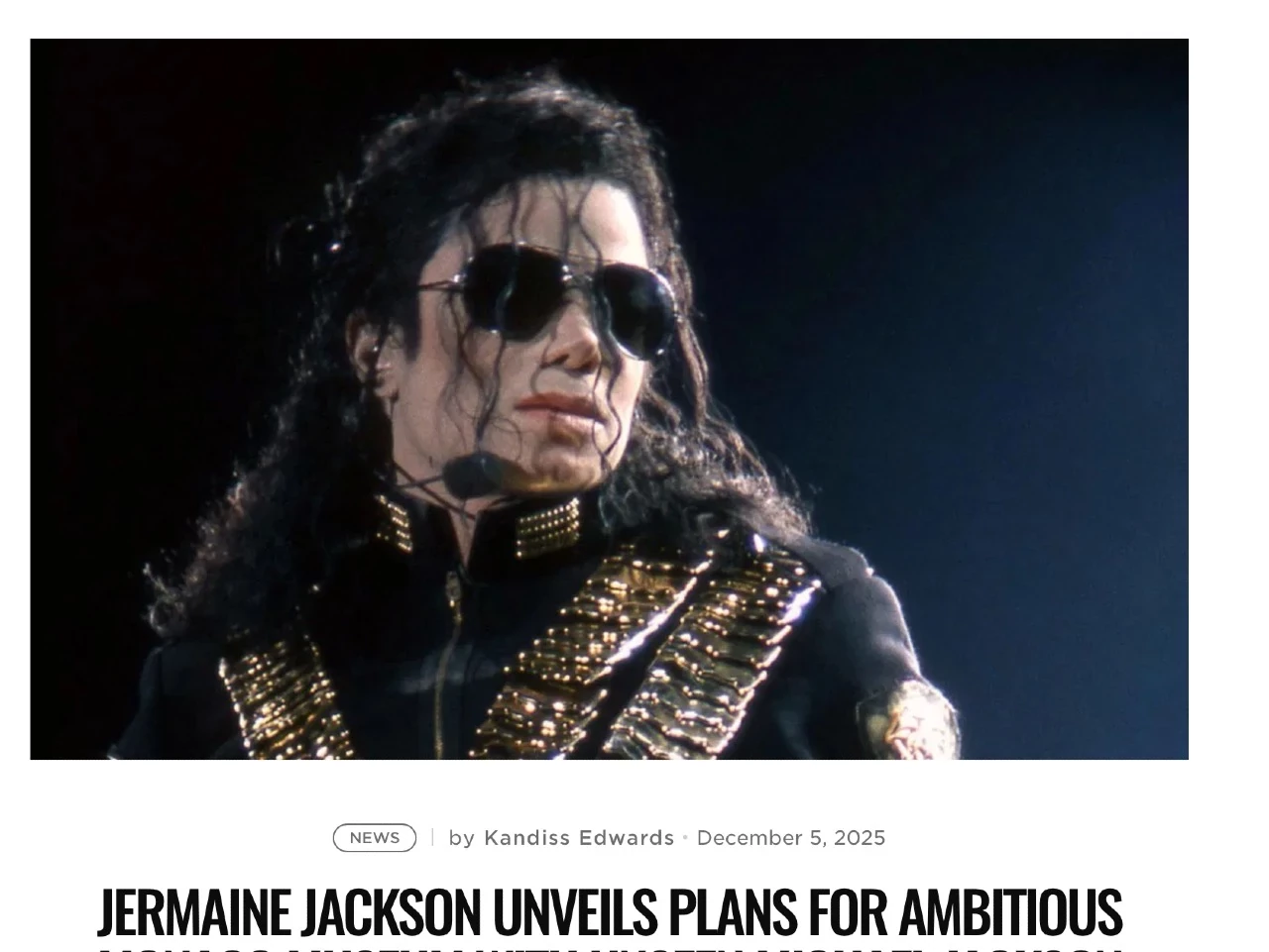 JERMAINE JACKSON UNVEILS PLANS FOR AMBITIOUS MONACO MUSEUM WITH UNSEEN MICHAEL JACKSON ART