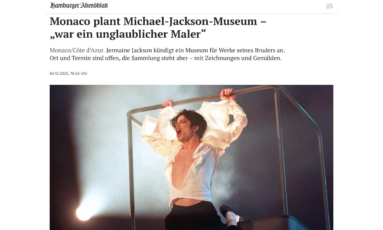 Monaco plant Michael-Jackson-Museum – „war ein unglaublicher Maler“