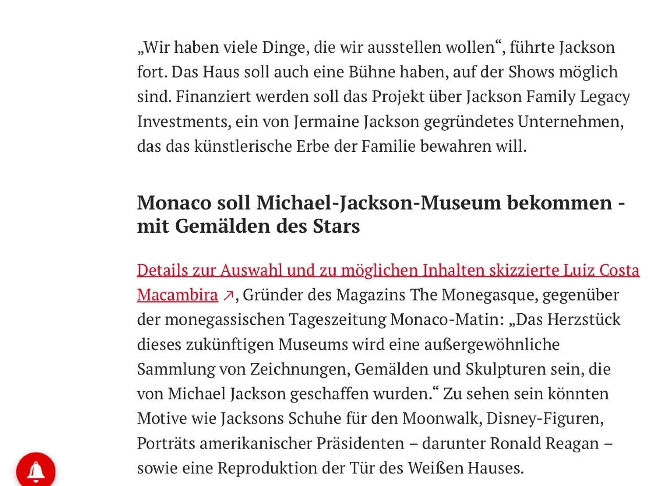 Monaco plant Michael-Jackson-Museum – „war ein unglaublicher Maler“