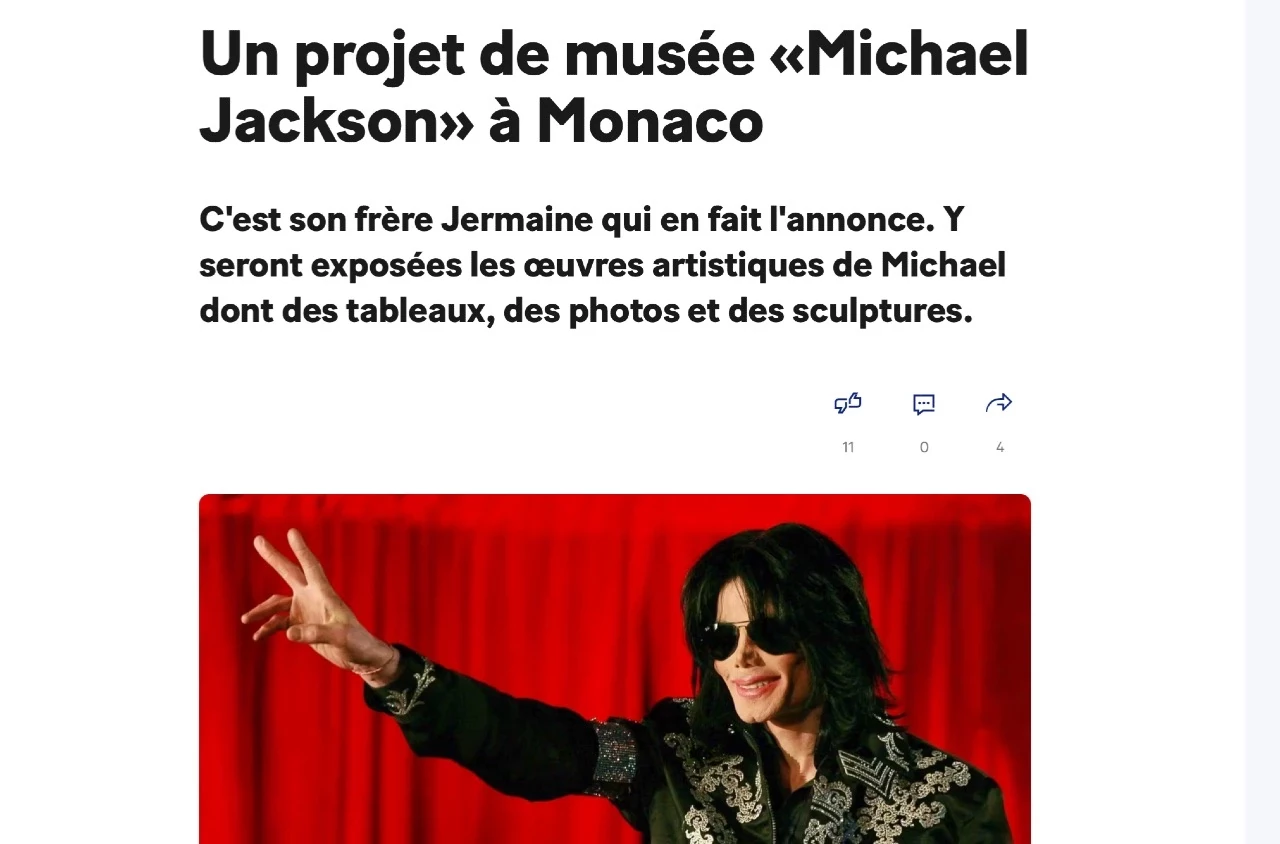 Un projet de musée «Michael Jackson» à Monaco