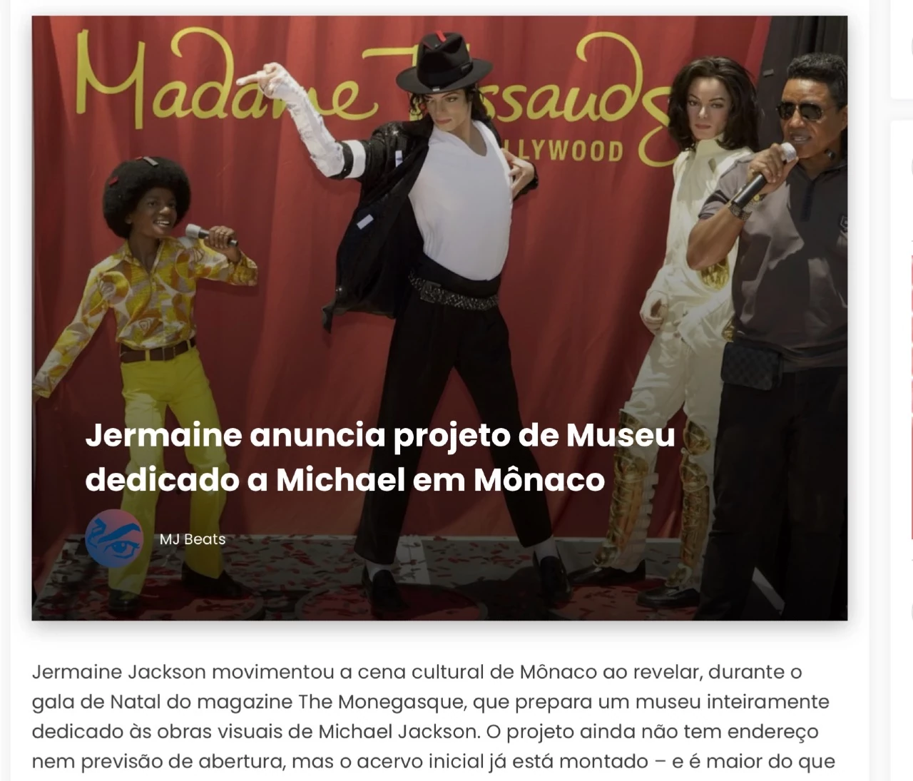 Início » The Jacksons » Jermaine anuncia projeto de Museu dedicado a Michael em Mônaco
