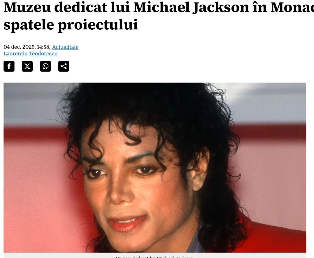 Muzeu dedicat lui Michael Jackson în Monaco. Cine este în spatele proiectului