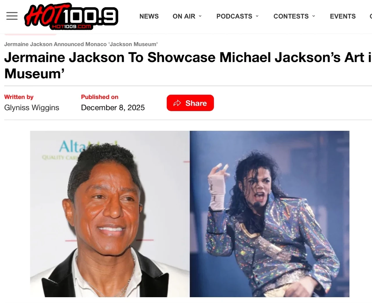 Jermaine Jackson To Showcase Michael Jackson’s Art in Monaco ‘Jackson Museum’